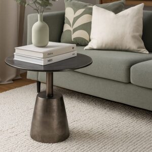 61x56x61cm Metall Silber Benoa Möbel Wohnzimmermöbel Beistelltische