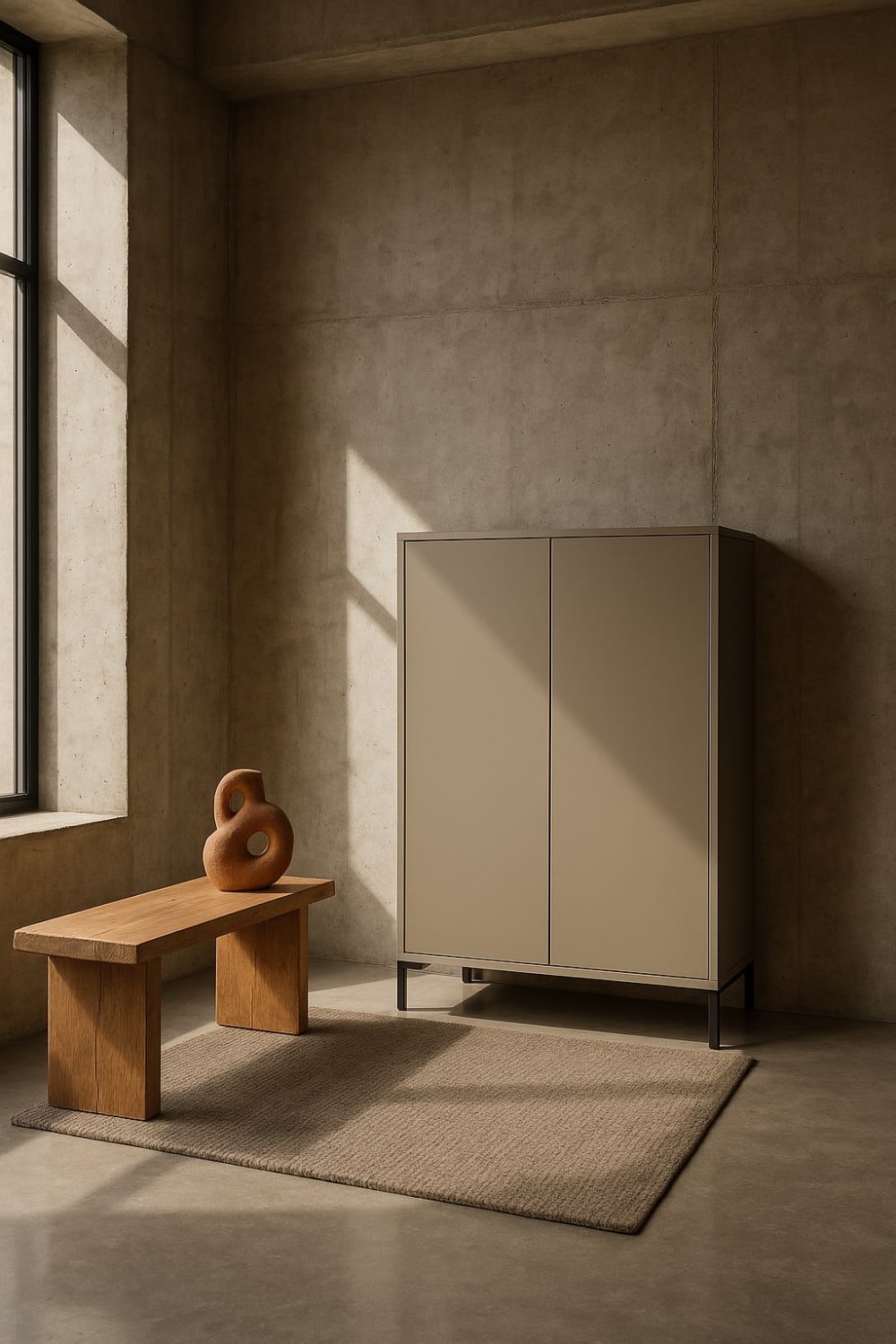 Multifunktionaler Organizer-Schrank taupe 75x123x40cm Spanplatte Taupe RNT by Really Nice Things Möbel Esszimmermöbel Sideboards, Highboards & niedrige Anrichten