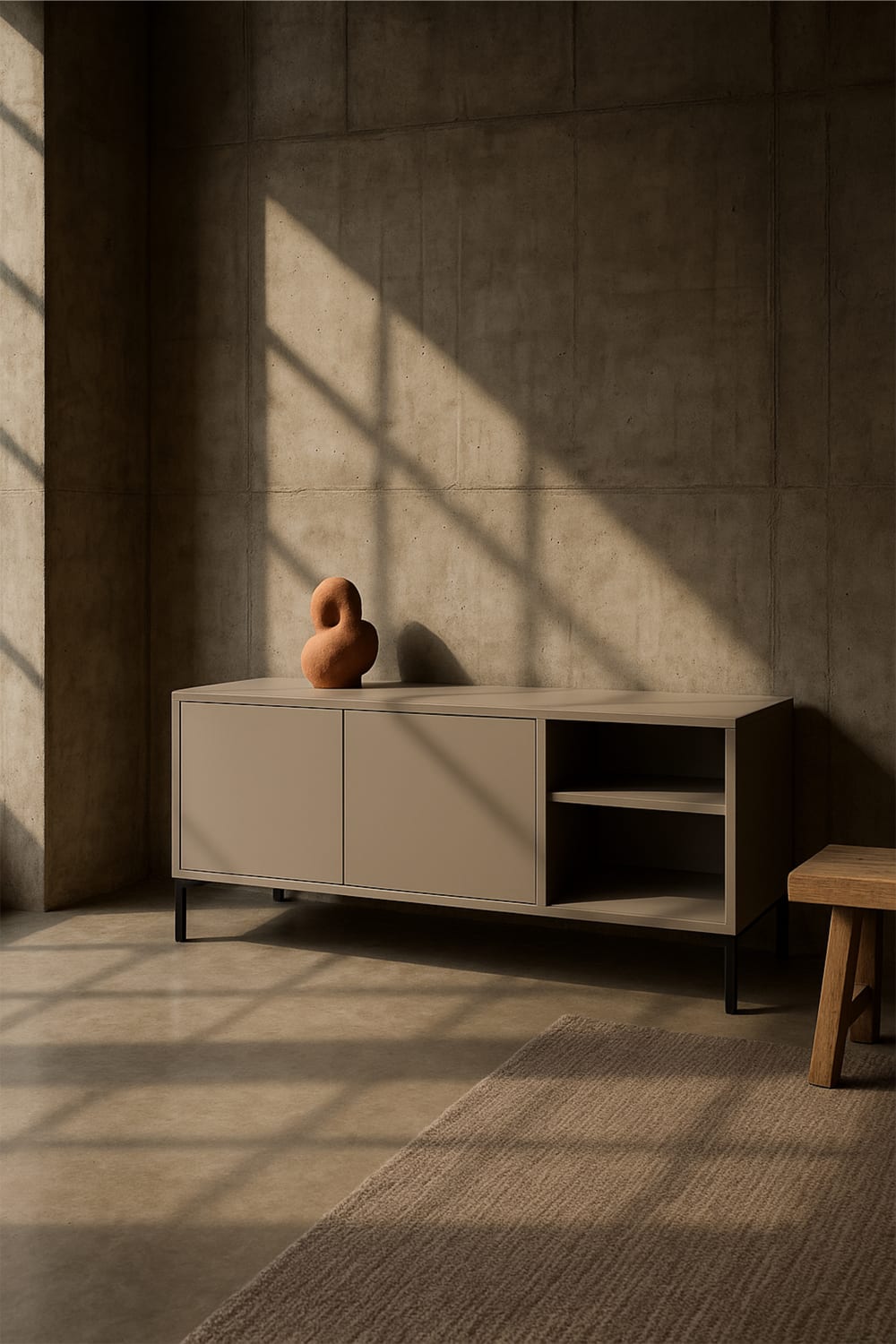 TV-Möbel 113 cm taupe 113x47x40cm Spanplatte Taupe RNT by Really Nice Things Möbel Wohnzimmermöbel TV-Möbel