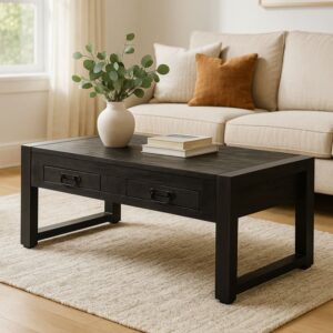 60x45x120cm Holz Schwarz Benoa Möbel Wohnzimmermöbel Couchtische