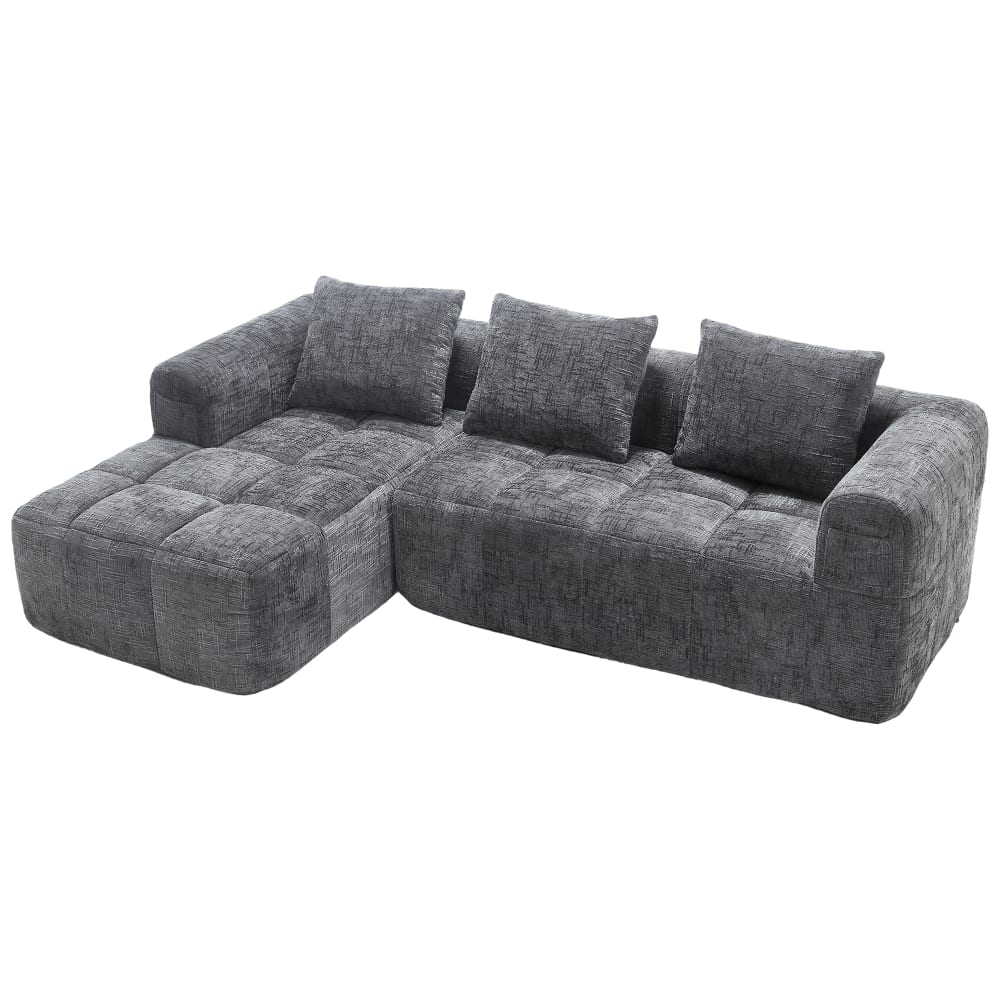 Wohnli Möbelsuche - 3-Sitzer Sofa mit grauem Chenillebezug