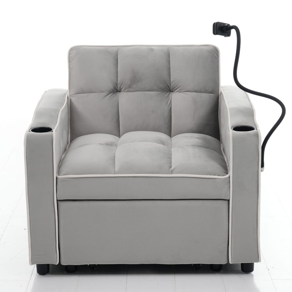 wohnli-moebel-suche-M25080348 Wohnli Möbelsuche - 1-Sitzer Schlafsofa mit Samtbezug und Handyhalterung