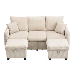 wohnli-moebel-suche-M25080407 Wohnli Möbelsuche - 3-Sitzer Sofa mit Stauraum und minimalbeigem Chenillebezug