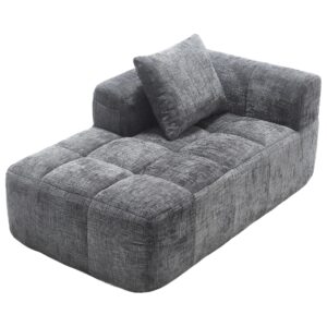 wohnli-moebel-suche-M25080431 Wohnli Möbelsuche - 1-Sitzer Sofa mit Seitentaschen und grauem Chenillebezug