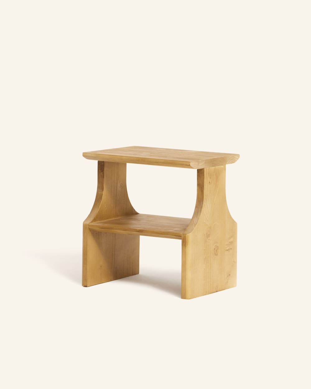 Hocker aus Massivholz in Naturfarbe 40x42x30cm Holz Braun Hannun Möbel Wohnzimmermöbel Hocker