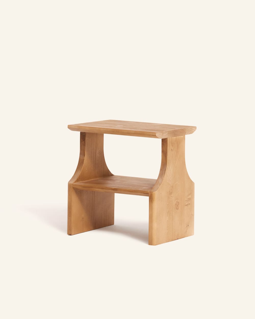 Hocker aus Massivholz in Hellbraun 40x42x30cm Holz Braun Hannun Möbel Wohnzimmermöbel Hocker