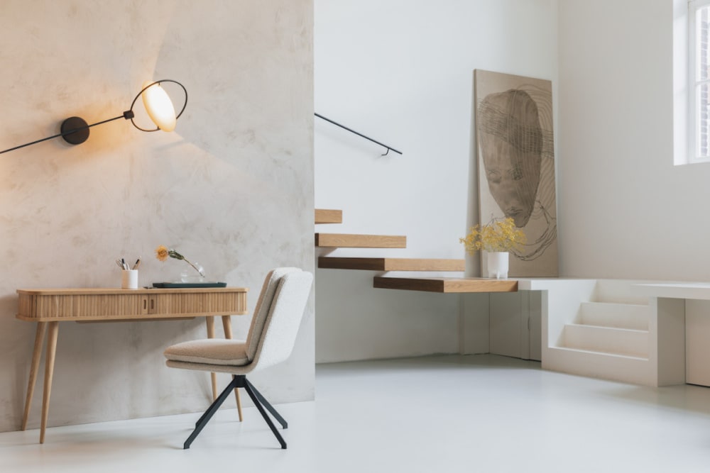 2er-Set Designerstühle aus Stoff weiß 64x85x48cm Stoff Weiß Zuiver Möbel Esszimmermöbel Stühle