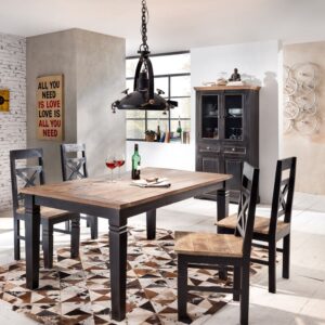 40x180x90cm Holz Schwarz SIT Möbel Möbel Esszimmermöbel Vitrine und Vitrinenschrank