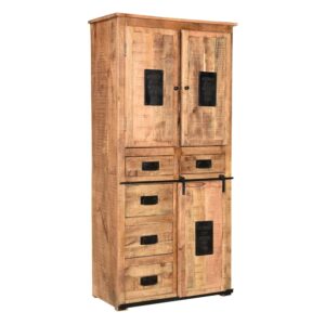 40x180x90cm Holz Braun SIT Möbel Möbel Esszimmermöbel Vitrine und Vitrinenschrank