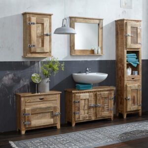 30x187x46cm Holz Braun SIT Möbel Möbel Badezimmermöbel Badezimmerschränke