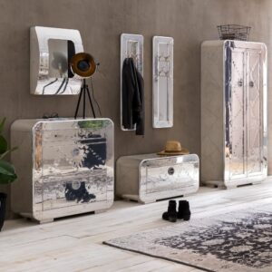wohnli-moebel-suche-M25081773-1 Schuhschrank Factory Design 40x45x85cm Holz Silber SIT Möbel Möbel Flurmöbel Schuhschränke
