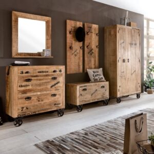 45x190x90cm Holz Braun SIT Möbel Möbel Flurmöbel Dielenbänke