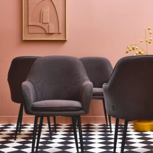 57x84x59cm Samt Grau sweeek Möbel Esszimmermöbel Stühle