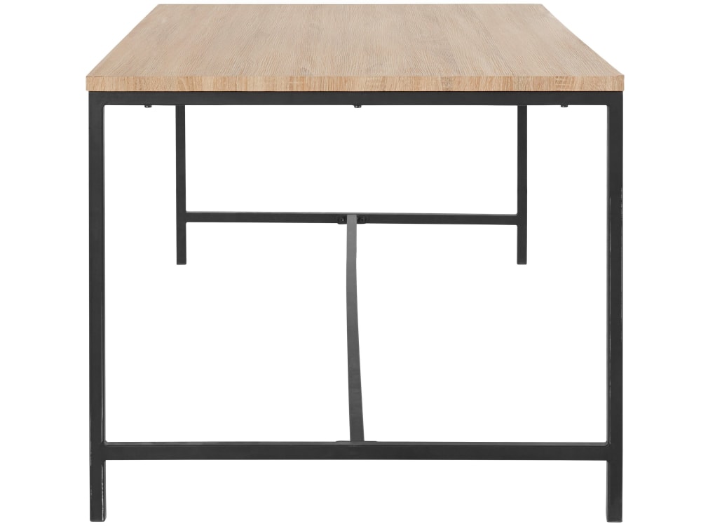 wohnli-moebel-suche-M25083902-1 Esstisch 160 cm 6 Plätze in Eiche Schwarz 90x76x160cm Holz Braun Loft24 Möbel Esszimmermöbel Esstische