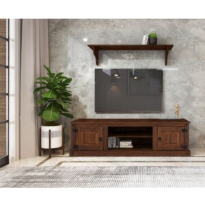 wohnli-moebel-suche-M25084987-1 TV-Möbel mit 2 Türen Braun 45x45x160cm Holz Braun Loft24 Möbel Wohnzimmermöbel TV-Möbel