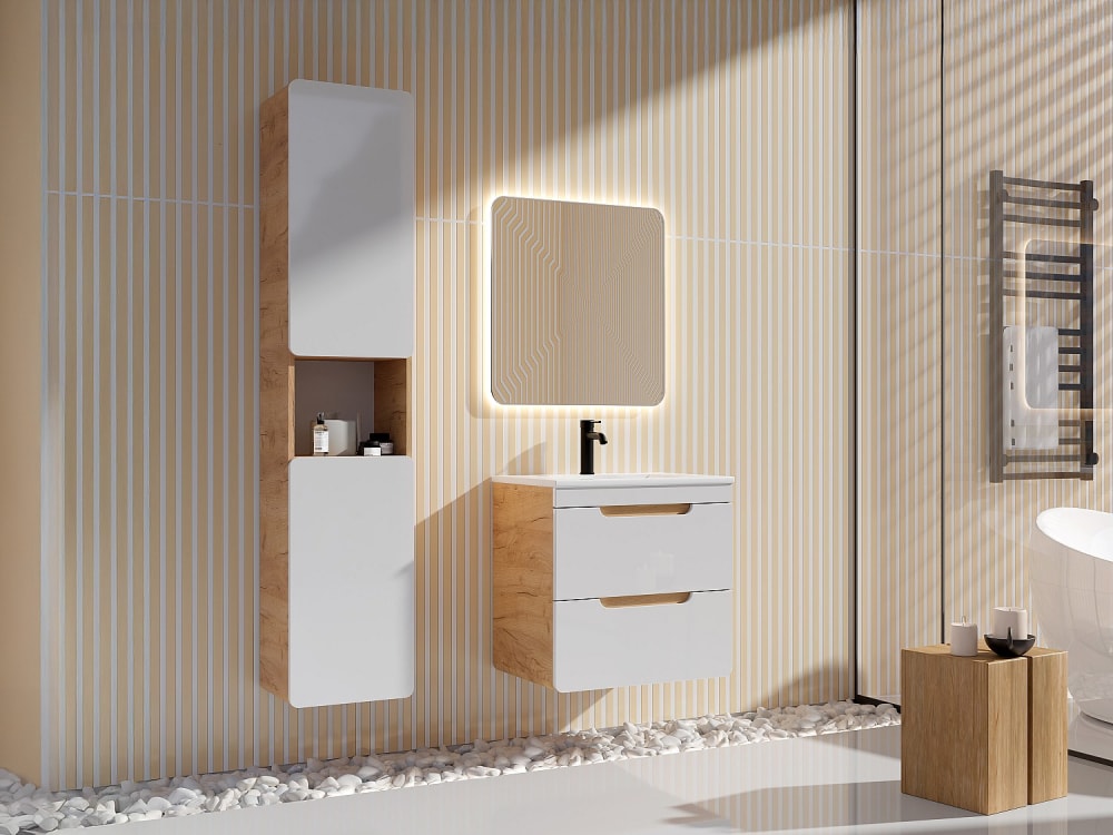 60x59x46cm Spanplatte Braun vente-unique.com Möbel Badezimmermöbel