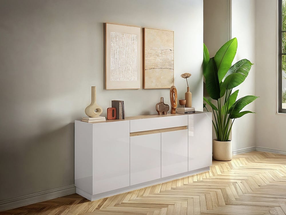 205x87x40cm Spanplatte Braun vente-unique.com Möbel Esszimmermöbel Sideboards, Highboards & niedrige Anrichten