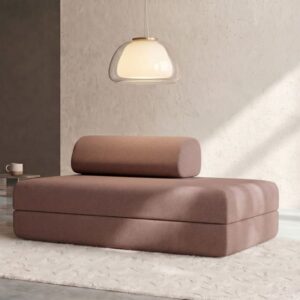 wohnli-moebel-suche-M25085737-1 Modulares 2-Sitzer-Schlafsofa - glatter stoff terracotta 148x70x95cm Stoff Kupfer kimo. Sofas und Sessel Sofas Schlafsofas