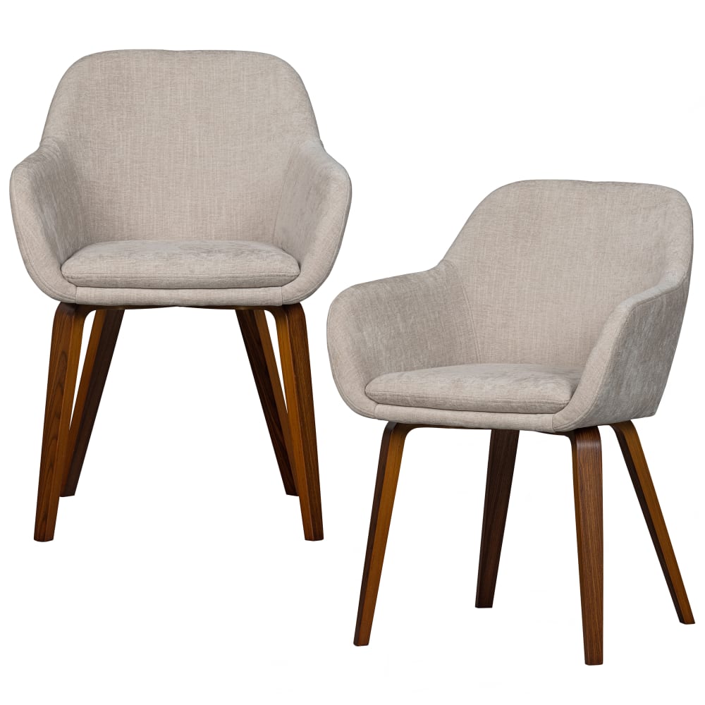wohnli-moebel-suche-M25087567 Wohnli Möbelsuche - 2er Set Esszimmerstühle aus Webstoff und Walnussfurnier