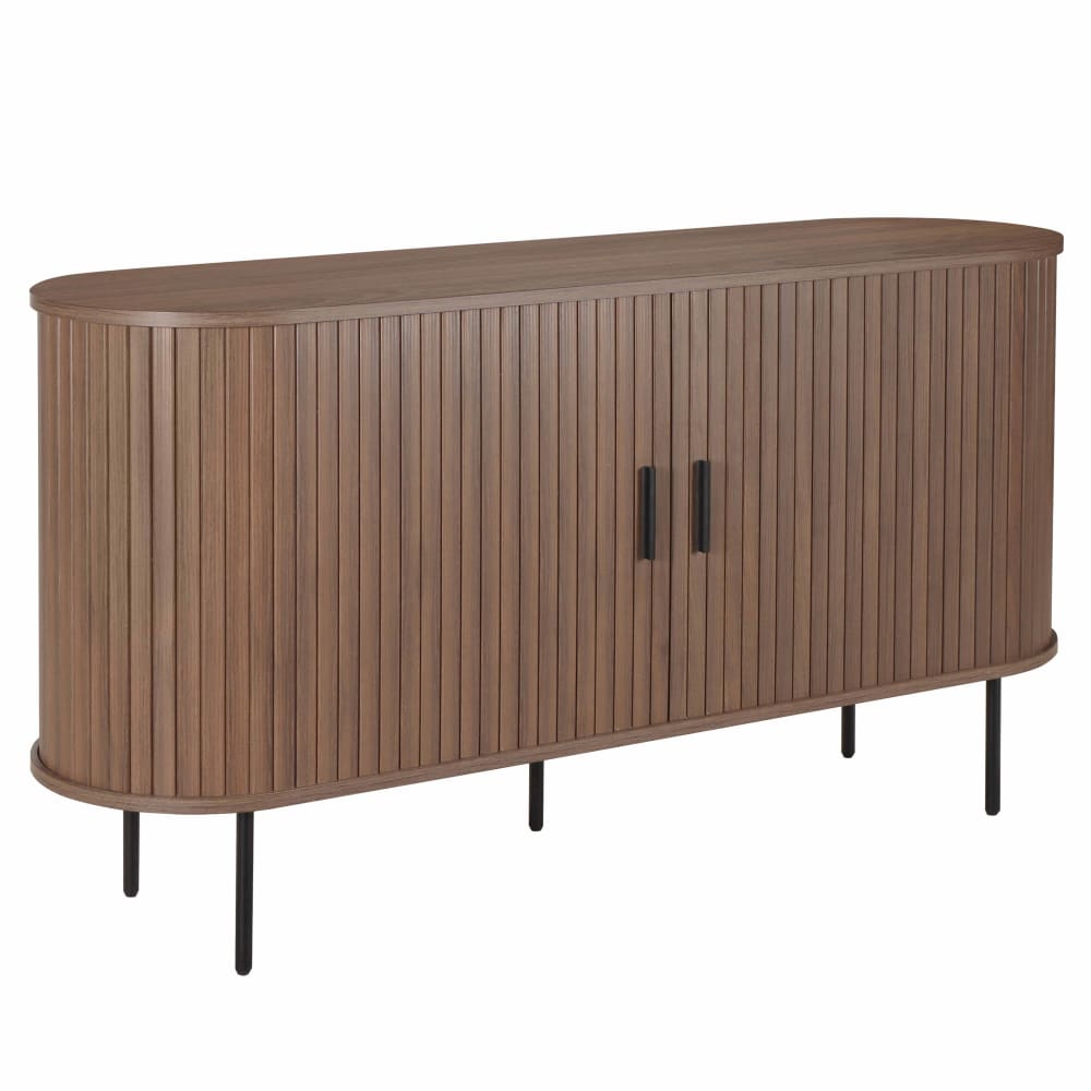 wohnli-moebel-suche-M25088076 Wohnli Möbelsuche - 2-türiges Sideboard aus Melamin und Stahl 140 cm Nussbaum