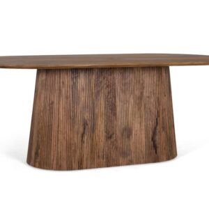 Esstisch mit ovaler Platte aus Mangoholz 210 cm 210x76x100cm Holz Braun GINER Y COLOMER Möbel Esszimmermöbel Esstische