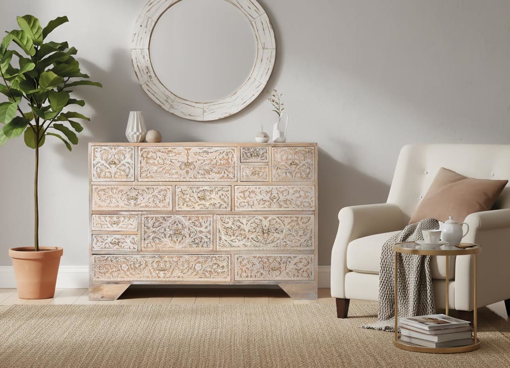 115x80x36cm Holz Weiß GINER Y COLOMER Möbel Schlafzimmermöbel Kommoden