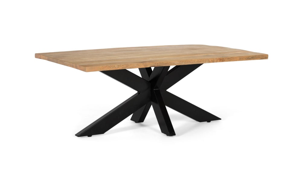 Esstisch aus massivem Mangoholz mit gekreuzten Beinen 120x46x70cm Holz Braun GINER Y COLOMER Möbel Wohnzimmermöbel Couchtische