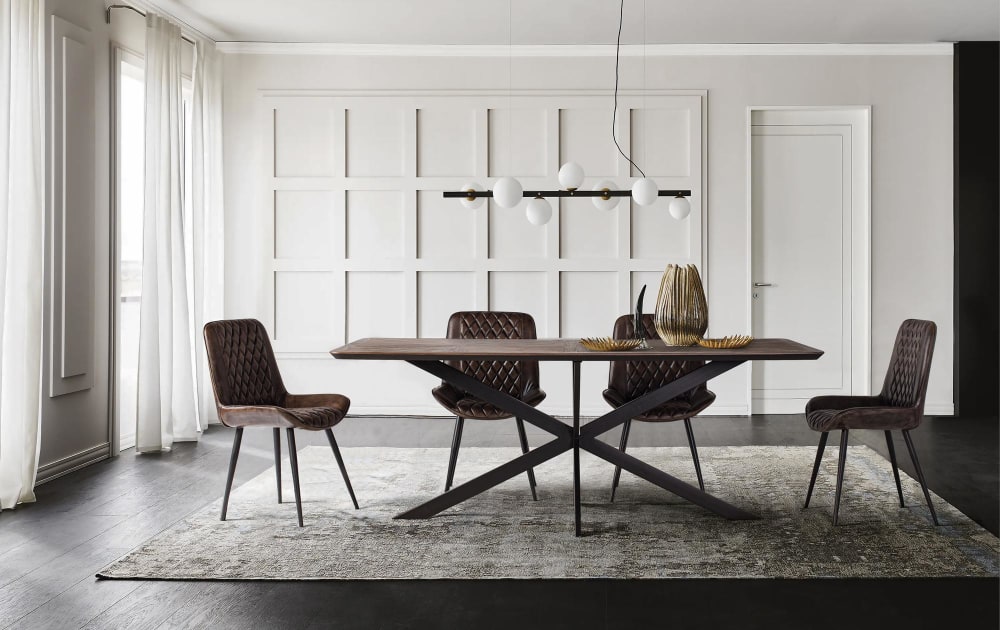 Esstisch aus recyceltem Teakholz 180 cm 180x77x90cm Holz Braun GINER Y COLOMER Möbel Esszimmermöbel Esstische