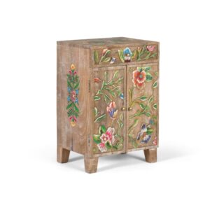 wohnli-moebel-suche-M25088483-1 Sideboard aus Mangoholz mit handgemalten Details 40x60x31cm Holz Braun GINER Y COLOMER Möbel Esszimmermöbel Sideboards, Highboards & niedrige Anrichten