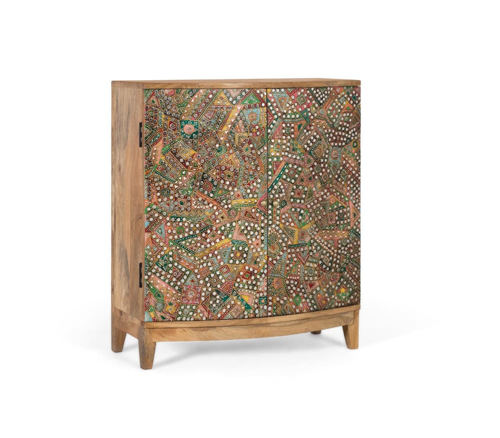 wohnli-moebel-suche-M25088492-1 Sideboard aus massivem Mangoholz mit zwei Türen 66x77x32cm Holz Braun GINER Y COLOMER Möbel Esszimmermöbel Sideboards, Highboards & niedrige Anrichten