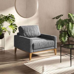 Sessel aus Polyester dunkelgrau 94x76x84cm Stoff Grau Mesonica Sofas und Sessel Sessel, Poufs und Fußbänke Sessel
