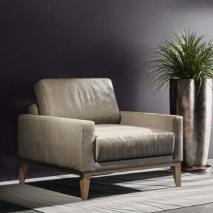 Sessel aus Naturleder Zedernbraun 94x76x84cm Leder Braun Mesonica Sofas und Sessel Sessel, Poufs und Fußbänke Sessel
