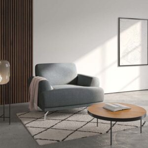 Sessel aus Polyester hellgrau 84x74x95cm Stoff Grau Mesonica Sofas und Sessel Sessel, Poufs und Fußbänke Sessel