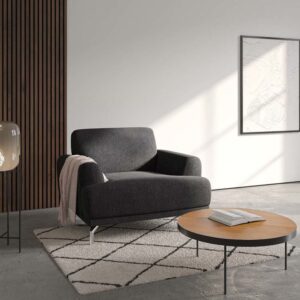 Sessel aus Polyester dunkelgrau 84x74x95cm Stoff Grau Mesonica Sofas und Sessel Sessel, Poufs und Fußbänke Sessel