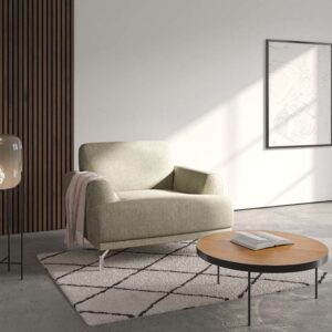Sessel aus Polyester hellbeige 84x74x95cm Stoff Beige Mesonica Sofas und Sessel Sessel, Poufs und Fußbänke Sessel