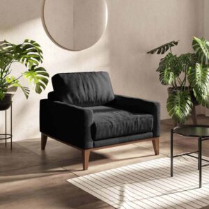 Sessel aus Polyester Dunkelgrau 94x76x84cm Stoff Grau Mesonica Sofas und Sessel Sessel, Poufs und Fußbänke Sessel