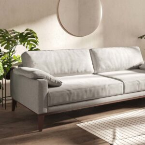 wohnli-moebel-suche-M25088769-1 3-Sitzer-Sofa aus Polyester hellgrau 94x76x211cm Stoff Grau Mesonica Sofas und Sessel Sofas 2-Sitzer-Sofas & 3-Sitzer-Sofas