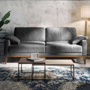2-Sitzer-Sofa aus Polyester dunkelgrau 94x76x173cm Stoff Grau Mesonica Sofas und Sessel Sofas 2-Sitzer-Sofas & 3-Sitzer-Sofas