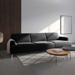 wohnli-moebel-suche-M25088773-1 3-Sitzer-Sofa aus Polyester dunkelgrau 84x74x240cm Stoff Grau Mesonica Sofas und Sessel Sofas 2-Sitzer-Sofas & 3-Sitzer-Sofas