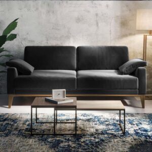 wohnli-moebel-suche-M25088794-1 2-Sitzer-Sofa aus Polyester dunkelgrau 94x76x173cm Stoff Grau Mesonica Sofas und Sessel Sofas 2-Sitzer-Sofas & 3-Sitzer-Sofas