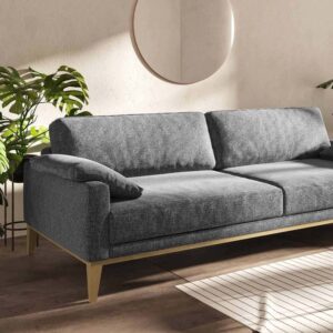wohnli-moebel-suche-M25088803-1 3-Sitzer-Sofa aus Polyester dunkelgrau 94x76x211cm Stoff Grau Mesonica Sofas und Sessel Sofas 2-Sitzer-Sofas & 3-Sitzer-Sofas