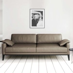 3-Sitzer-Sofa aus Naturleder Fossilgrau 94x76x211cm Leder Grau Mesonica Sofas und Sessel Sofas 2-Sitzer-Sofas & 3-Sitzer-Sofas