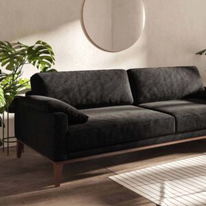 wohnli-moebel-suche-M25088810-1 3-Sitzer-Sofa aus Polyester dunkelgrau 94x76x211cm Stoff Grau Mesonica Sofas und Sessel Sofas 2-Sitzer-Sofas & 3-Sitzer-Sofas