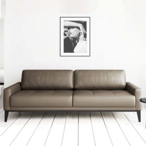 3-Sitzer-Sofa aus Naturleder Fossilgrau 94x76x211cm Leder Grau Mesonica Sofas und Sessel Sofas 2-Sitzer-Sofas & 3-Sitzer-Sofas