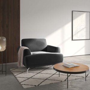 Sessel aus Polyester dunkelgrau 84x74x95cm Stoff Grau Mesonica Sofas und Sessel Sessel, Poufs und Fußbänke Sessel