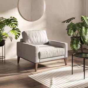 Sessel aus Polyester hellgrau 94x76x84cm Stoff Grau Mesonica Sofas und Sessel Sessel, Poufs und Fußbänke Sessel