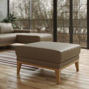 Hocker aus Polyester hellgrau 75x42x75cm Stoff Grau Mesonica Sofas und Sessel Sessel, Poufs und Fußbänke Sitzsäcke