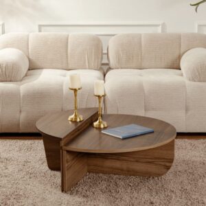 wohnli-moebel-suche-M25089170-1 Couchtischen 2er-Set L90 cm - 90x35x90cm Spanplatte Braun Calicosy Möbel Wohnzimmermöbel Couchtische