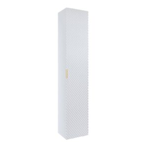 1-türiger Hochschrank auf Füßen Laminierte Platten Weiß 35x186x35cm Spanplatte Weiß Petits meubles Möbel Badezimmermöbel Bad-Hochschränke