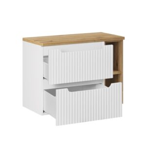 Weiß und Holzoptik